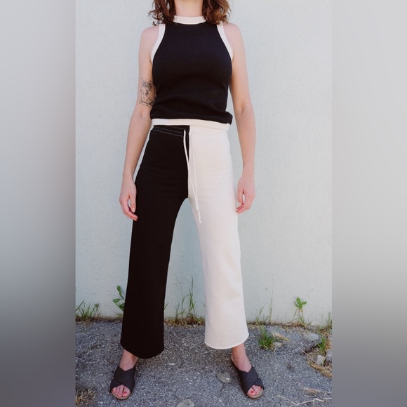 Selva Negra Sabi Two Tone Sweatpants, 100% Cotton, Size XS - Picture 2 of 4